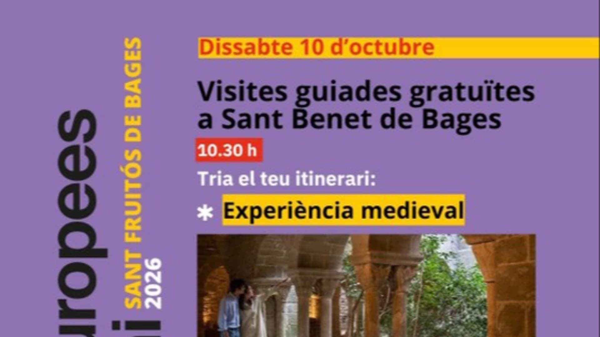 VISITES GUIADES A SANT BENET DE BAGES en Sant Fruitos De Bages